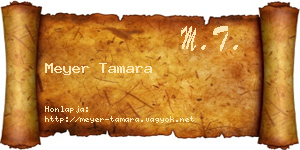 Meyer Tamara névjegykártya